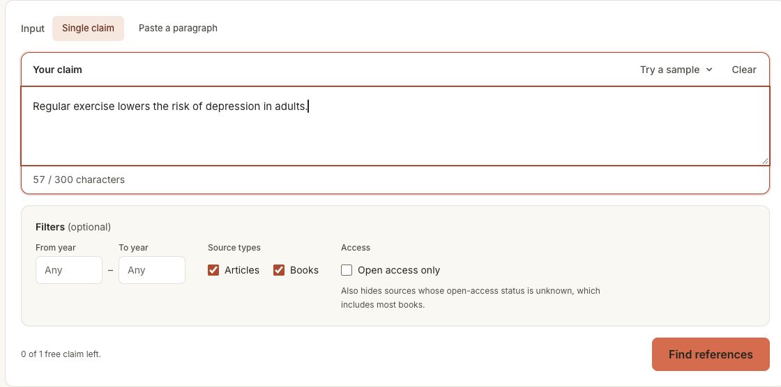 HumanizerKit Reference Finder with claim and research filters